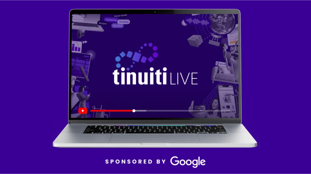 Tinuiti Live logo in a laptop