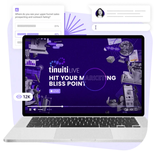 Tinuiti Live on a laptop