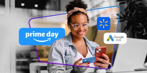 woman shopping on multiple platforms during amazon prime day 2024