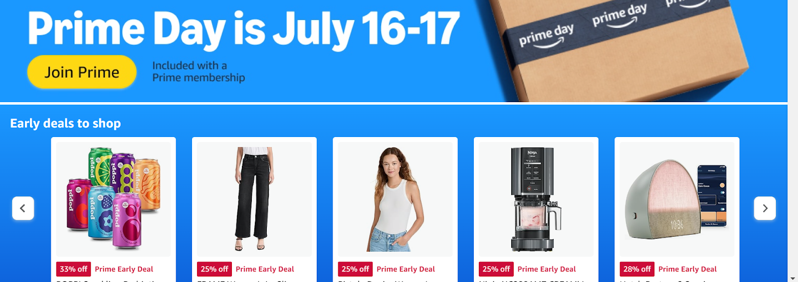 carousel of Amazon Prime Day 2024 offers