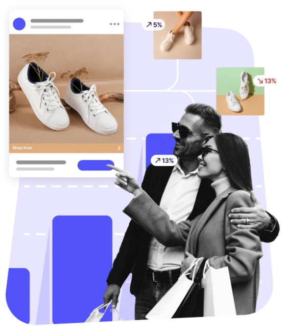 male/female couple shopping