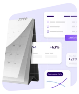 graphic of charts and a calendar
