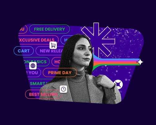 Woman staring in front of data graphics