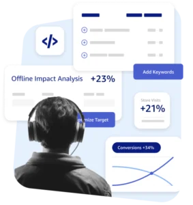 man looking at data and charts