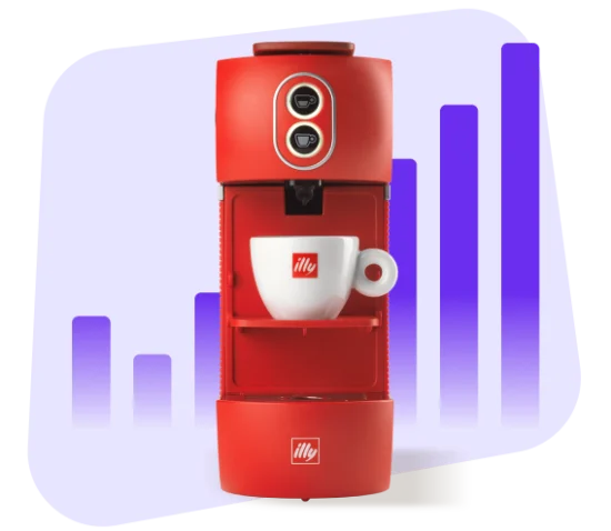 illy machine brewing into illy mug