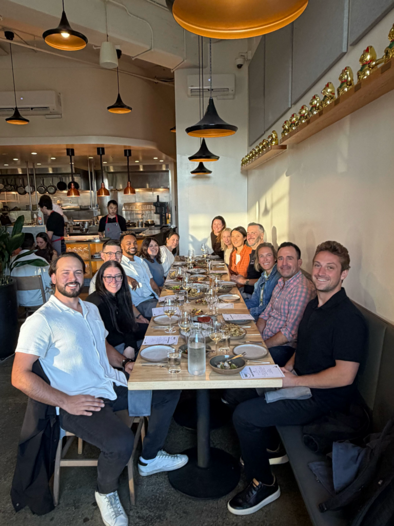 Tinuiti team at dinner for Amazon unBoxed 2026