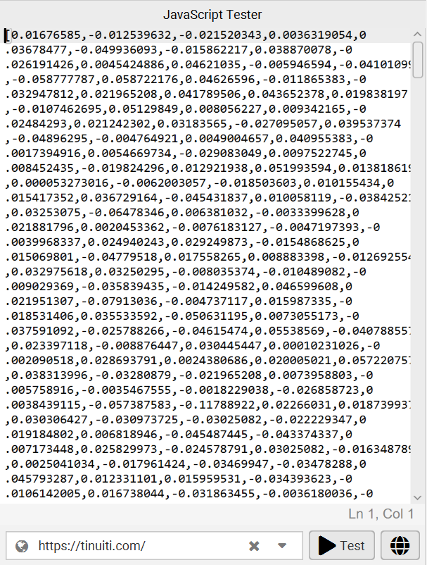 list of embeddings pulled from website in screamingfrog