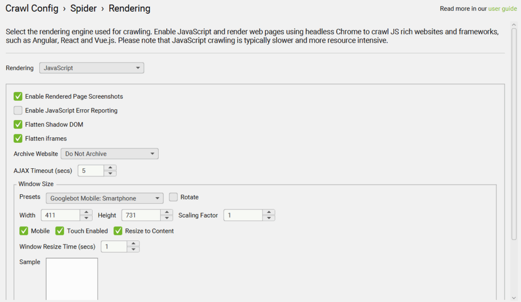 how to configure Screaming Frog's crawler to extract embeddings for cosine analysis