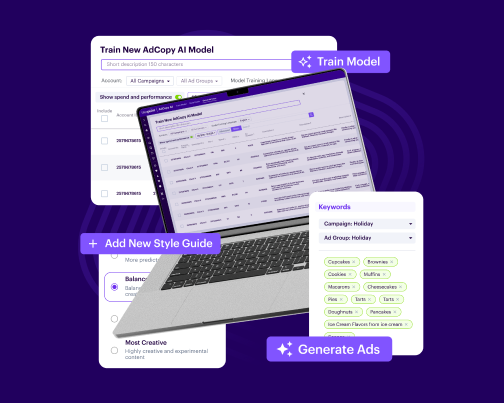 Bliss Point dashboard featuring AdCopy AI screenshots