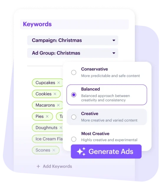 Bliss Point dashboard featuring AdCopy AI screenshots