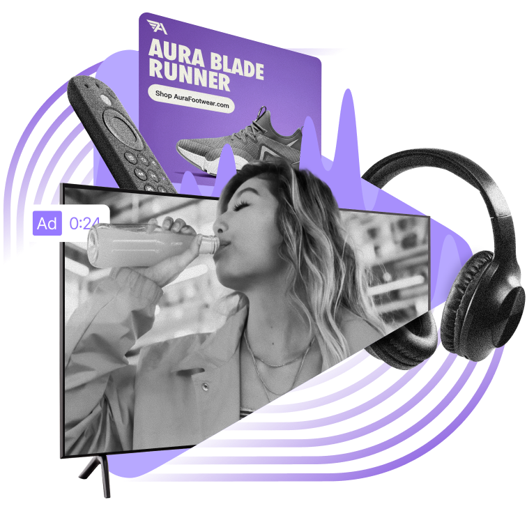 TV, Audio and Display ad collage