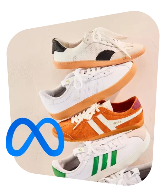 DSW shoes and Meta logo