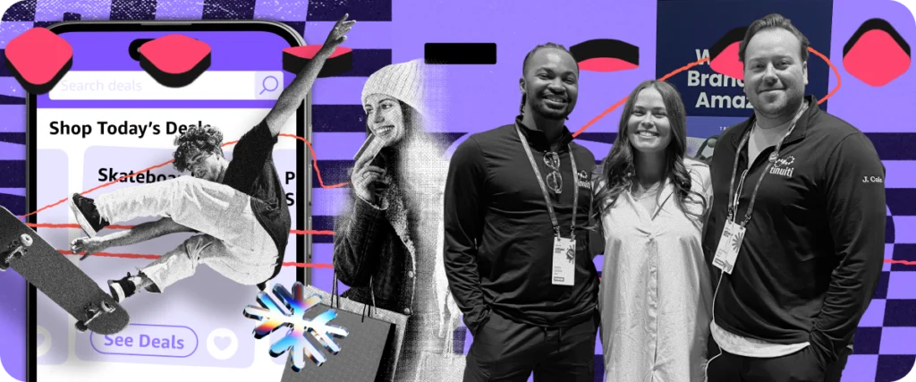 People standing together at a conference.