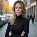woman in black turtleneck