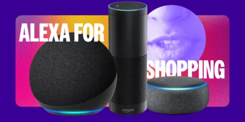 Image of Alexa products with title 'Alexa for Shopping'