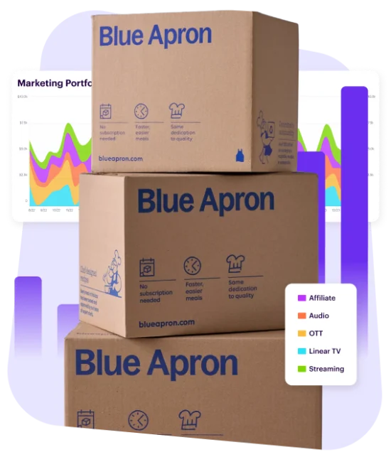 stacked blue apron boxes