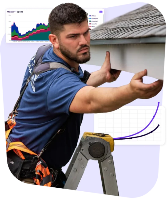 man installing Leafguard product
