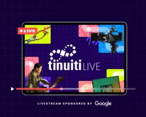 Tinuiti live logo inside computer screen