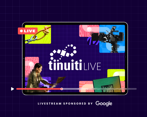 Tinuiti live logo inside computer screen