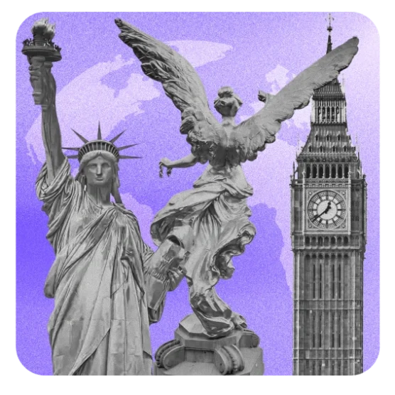 collage of 3 monuments