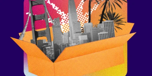 open box full of san fransisco graphics