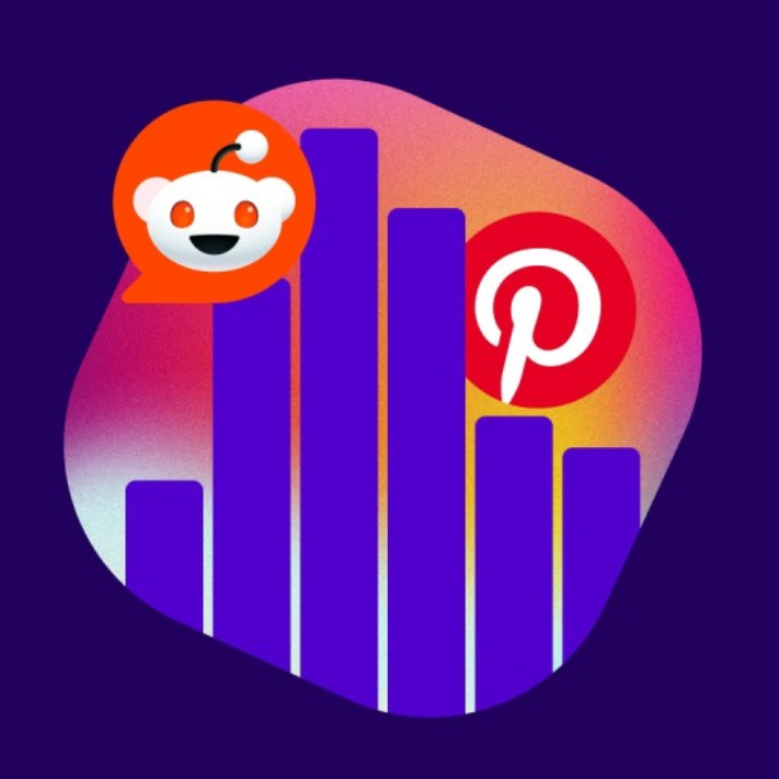 chart, Reddit, Pinterest logos