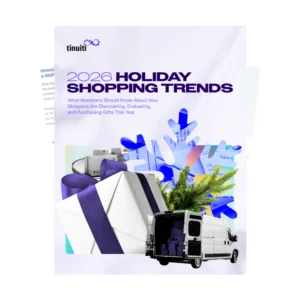 2026 Holiday Shopping Trends report cover featuring graphic of a gift, snowflake, delivery truck