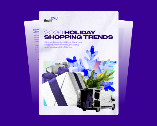 2026 Holiday Shopping Trends report cover featuring graphic of a gift, snowflake, delivery truck