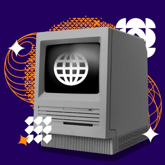 vintage-looking computer