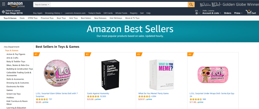 Amazon Best Seller Rank Chart