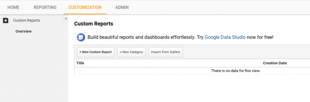 google analytics ecommerce custom reports