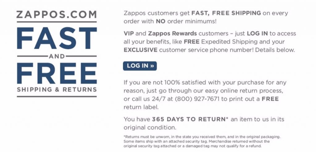 zappos-ecommerce-return-policy