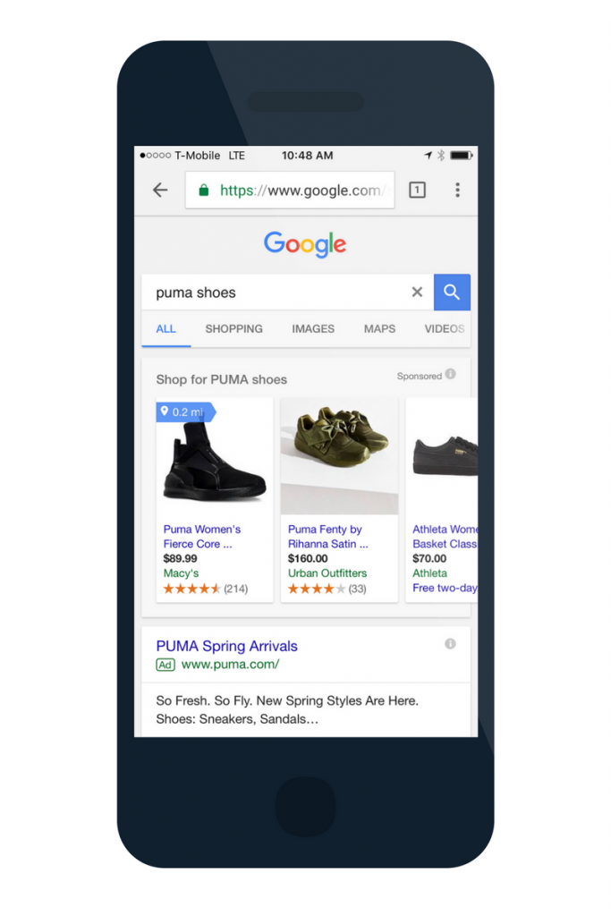google shopping ads on mobile